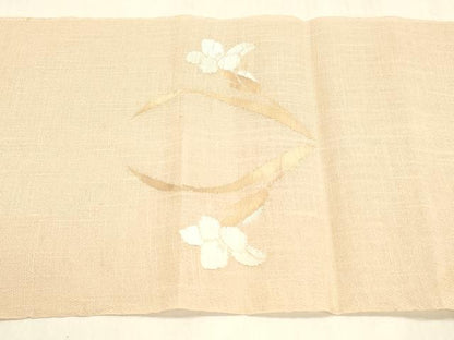 平和屋着物＊夏物 八寸名古屋帯 草花文 DABA0470cm
