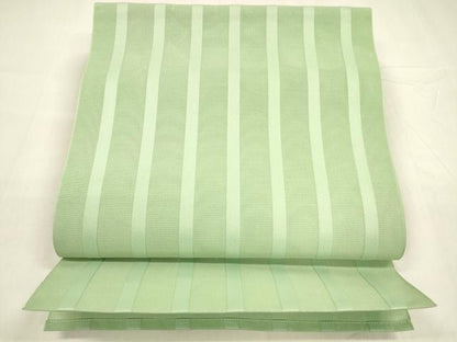 平和屋着物＊夏物 博多織 八寸名古屋帯 間道 薄萌葱色 DABA0471cm