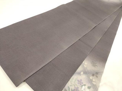 平和屋着物＊夏物　太鼓柄袋帯　草花文　金彩　正絹　逸品　DABA0472cm