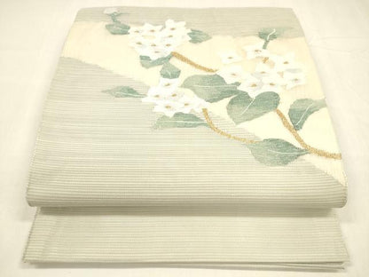 平和屋着物＊夏物 絽綴れ 太鼓柄袋帯 紫陽花 金銀糸 正絹 逸品 DABA0474cm