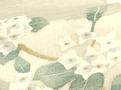 平和屋着物＊夏物 絽綴れ 太鼓柄袋帯 紫陽花 金銀糸 正絹 逸品 DABA0474cm