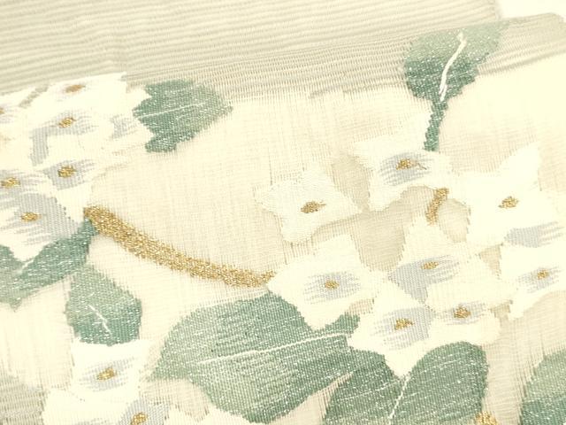 平和屋着物＊夏物 絽綴れ 太鼓柄袋帯 紫陽花 金銀糸 正絹 逸品 DABA0474cm