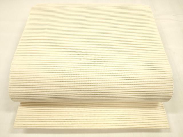 平和屋着物＊夏物 絽綴れ 八寸名古屋帯 肌色 正絹 逸品 DABA0477cm