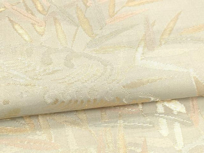 平和屋着物＊夏物 六通柄袋帯 流水草葉文 金銀糸 正絹 逸品 DABA0478cm