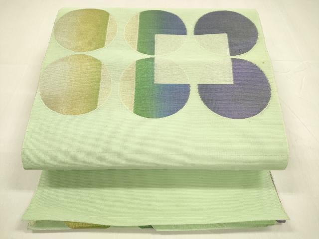 平和屋着物＊夏物 八寸名古屋帯 抽象文様 金銀糸 DABA0485cm