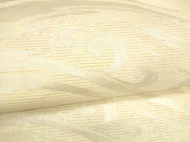 平和屋着物＊夏物 九寸名古屋帯 流水文 銀糸 正絹 逸品 DABA0486cm
