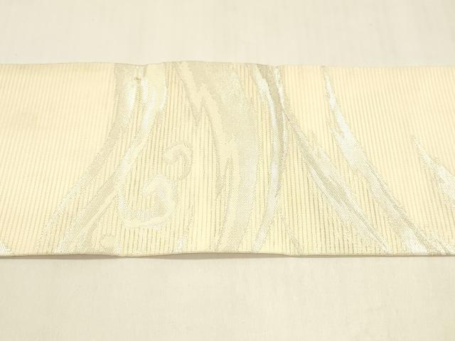 平和屋着物＊夏物 九寸名古屋帯 流水文 銀糸 正絹 逸品 DABA0486cm