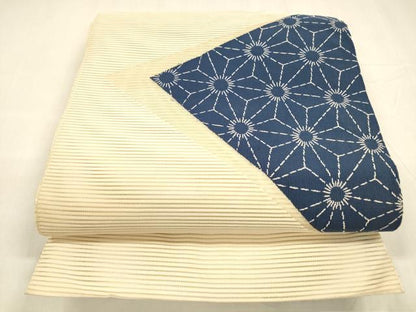 平和屋着物＊夏物 絽綴れ 八寸名古屋帯 麻の葉文様 正絹 逸品 DABA0487cm