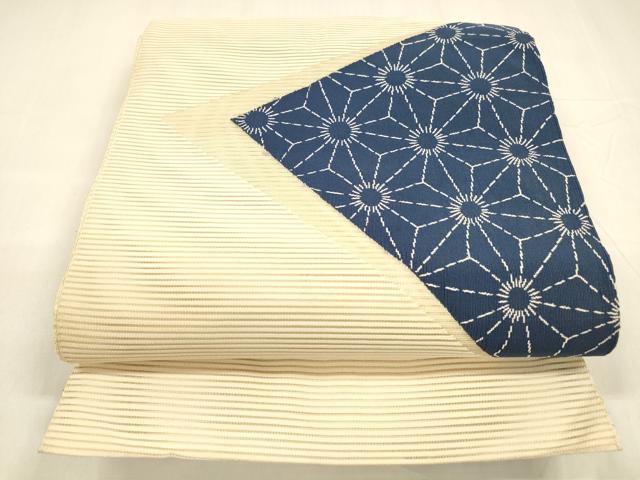 平和屋着物＊夏物 絽綴れ 八寸名古屋帯 麻の葉文様 正絹 逸品 DABA0487cm