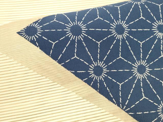 平和屋着物＊夏物 絽綴れ 八寸名古屋帯 麻の葉文様 正絹 逸品 DABA0487cm