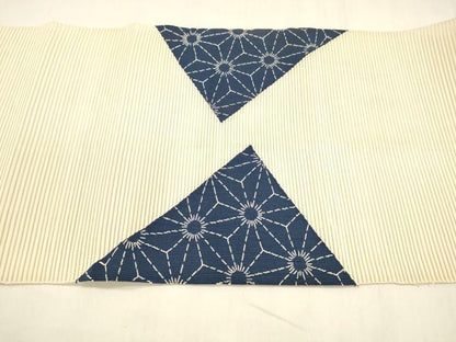 平和屋着物＊夏物 絽綴れ 八寸名古屋帯 麻の葉文様 正絹 逸品 DABA0487cm