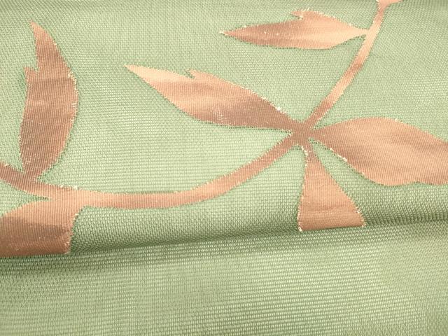 平和屋着物＊夏物 九寸名古屋帯 枝花文 正絹 逸品 DABA0491cm