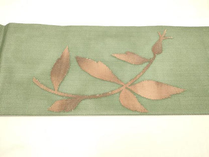 平和屋着物＊夏物 九寸名古屋帯 枝花文 正絹 逸品 DABA0491cm