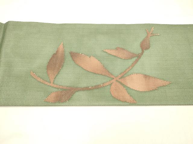 平和屋着物＊夏物 九寸名古屋帯 枝花文 正絹 逸品 DABA0491cm