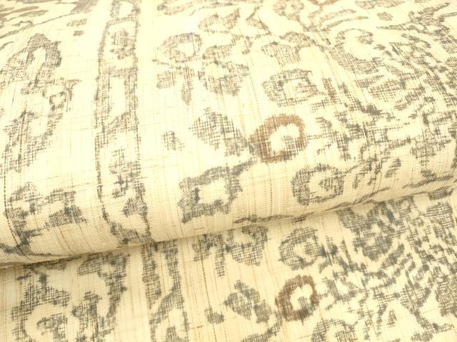 平和屋着物＊夏物 全通柄九寸名古屋帯 草花文 麻 逸品 DABA0492cm