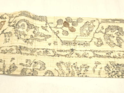 平和屋着物＊夏物 全通柄九寸名古屋帯 草花文 麻 逸品 DABA0492cm
