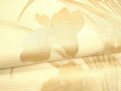 平和屋着物＊夏物 九寸名古屋帯 杜若 金糸 正絹 逸品 DABA0496cm