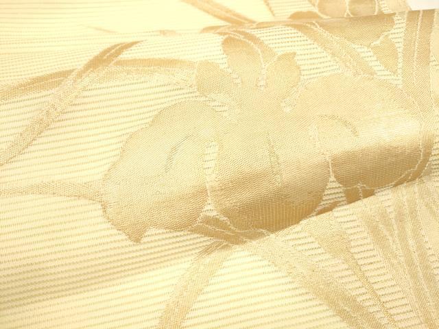 平和屋着物＊夏物 九寸名古屋帯 杜若 金糸 正絹 逸品 DABA0496cm