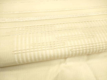 平和屋着物＊夏物 九寸名古屋帯 横段文 銀糸 正絹 逸品 DABA0498cm