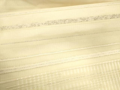 平和屋着物＊夏物 九寸名古屋帯 横段文 銀糸 正絹 逸品 DABA0498cm