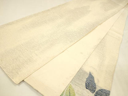 平和屋着物＊夏物 六通柄袋帯 枝花文 金銀糸 正絹 逸品 DABA0500cm