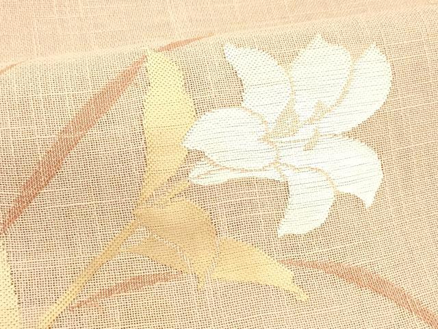 平和屋着物＊夏物 八寸名古屋帯 草花文 DABA0504cm
