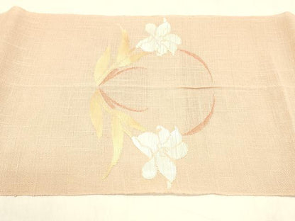 平和屋着物＊夏物 八寸名古屋帯 草花文 DABA0504cm