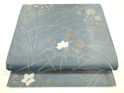 平和屋着物＊夏物 六通柄 京袋帯 草花文 金糸 正絹 逸品 DABA0505cm