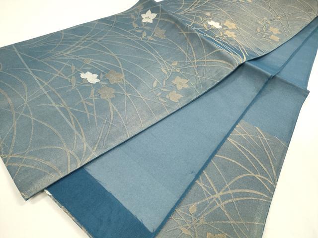 平和屋着物＊夏物 六通柄 京袋帯 草花文 金糸 正絹 逸品 DABA0505cm