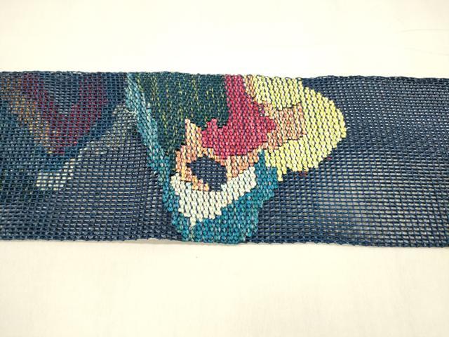 平和屋着物＊夏物 八寸名古屋帯 抽象文様 正絹 逸品 DABA0506cm