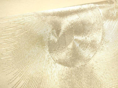 平和屋着物＊夏物 九寸名古屋帯 駒刺繍 総刺繍 抽象文様 金糸 正絹 逸品 DABA0513cm