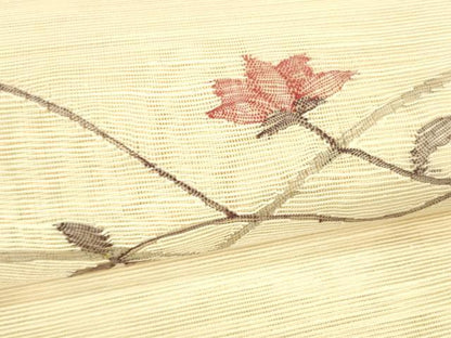 平和屋着物＊夏物 西陣 八寸名古屋帯 枝花文 正絹 逸品 DABA0515cm