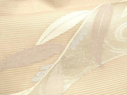平和屋着物＊夏物 九寸名古屋帯 流水草葉文 銀糸 正絹 逸品 DABA0516cm