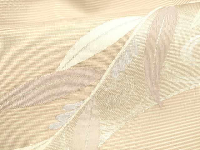 平和屋着物＊夏物 九寸名古屋帯 流水草葉文 銀糸 正絹 逸品 DABA0516cm
