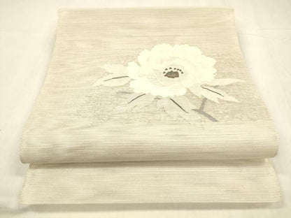 平和屋着物＊夏物 八寸名古屋帯 牡丹 正絹 逸品 DABA0517cm