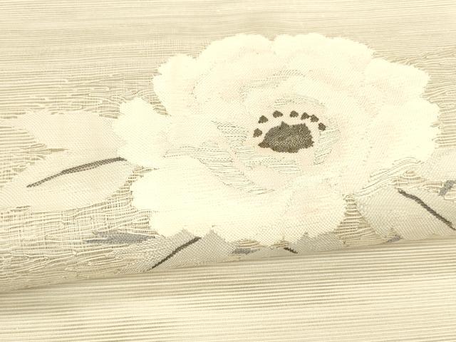 平和屋着物＊夏物 八寸名古屋帯 牡丹 正絹 逸品 DABA0517cm