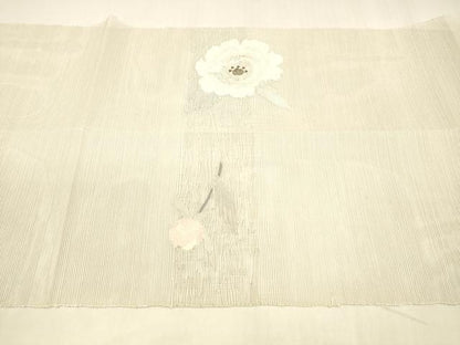 平和屋着物＊夏物 八寸名古屋帯 牡丹 正絹 逸品 DABA0517cm