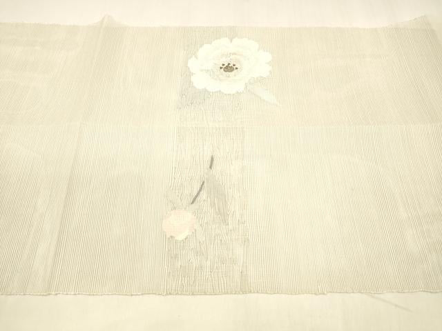 平和屋着物＊夏物 八寸名古屋帯 牡丹 正絹 逸品 DABA0517cm