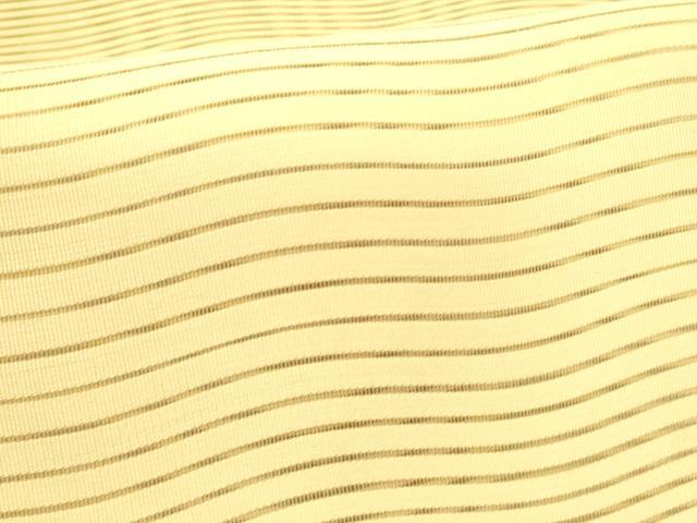 平和屋着物＊夏物 絽綴れ 八寸名古屋帯 よろけ縞 支子色 正絹 逸品 DABA0518cm