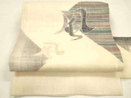 平和屋着物＊夏物 九寸名古屋帯 風 麻 逸品 DABA0521cm
