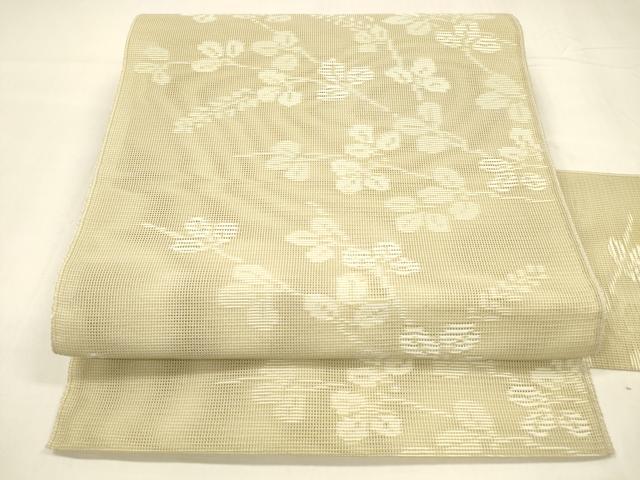 平和屋着物＊夏物 八寸名古屋帯 草葉文 DABA0522cm