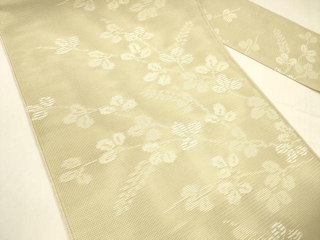 平和屋着物＊夏物 八寸名古屋帯 草葉文 DABA0522cm