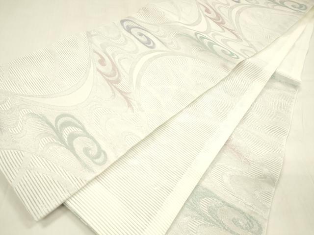 平和屋着物＊夏物 六通柄 京袋帯 流水草葉文 銀糸 DABA0525cm