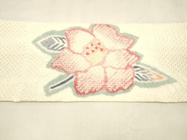 平和屋着物●名門　藤娘きぬたや・総絞り　九寸名古屋帯　絞り　草花文　正絹　逸品　CABD4095dy 平和屋着物○名門 藤娘きぬたや・総絞り 九寸開き名古屋帯 流水花文