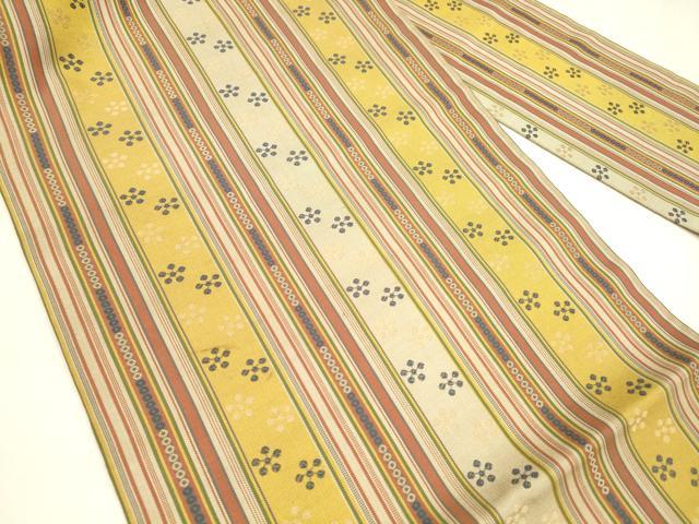 平和屋着物●全通柄九寸名古屋帯 間道 正絹 逸品 DABA0539cm