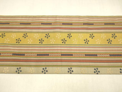 平和屋着物●全通柄九寸名古屋帯 間道 正絹 逸品 DABA0539cm