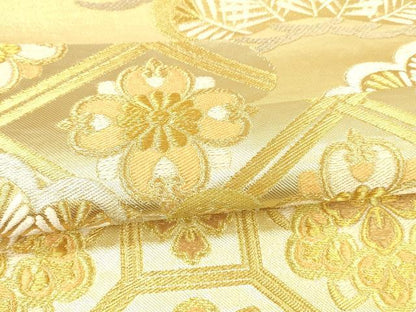平和屋着物●西陣　川島織物　六通柄　本袋帯　花松文　金銀糸　正絹　逸品　DABA0558cm
