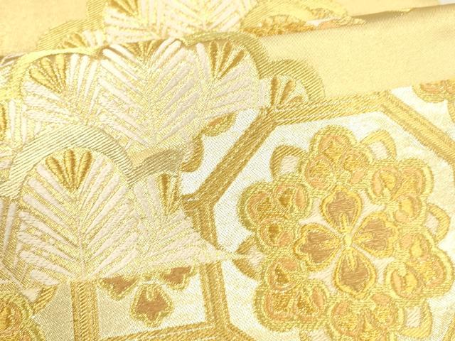 平和屋着物●西陣　川島織物　六通柄　本袋帯　花松文　金銀糸　正絹　逸品　DABA0558cm