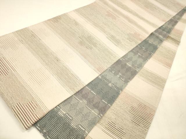 平和屋着物○両面 全通柄袋帯 舞花文 菱文 正絹 逸品 DABA0567cm