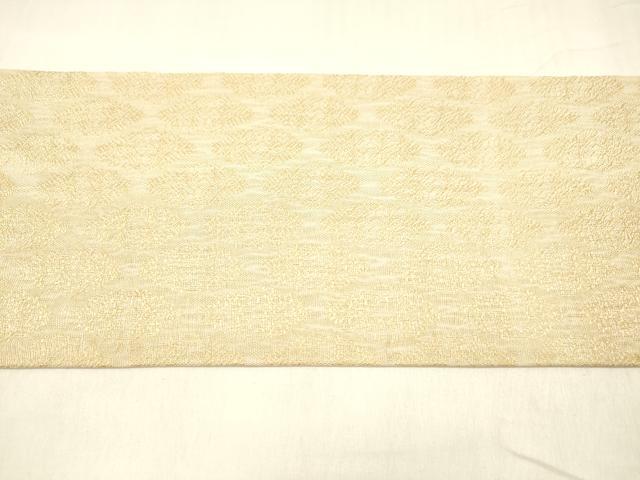 平和屋着物▽スリーシーズン 春夏秋 九寸名古屋帯 櫛織 抽象文様 金糸 正絹 逸品 DABA0582cm